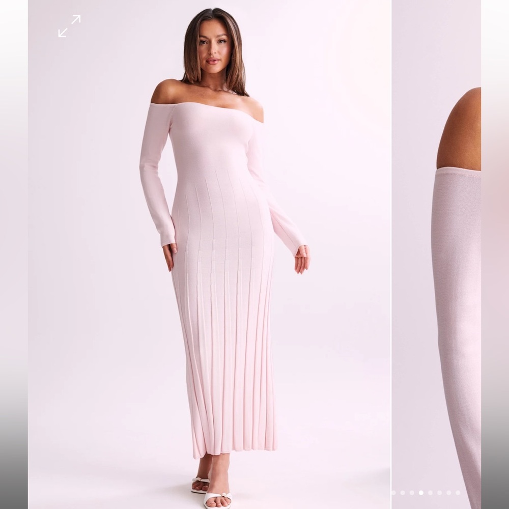 Meshki EMMELINE
Long Sleeve Rib Knit Midi Dress - Fairy Floss Pink